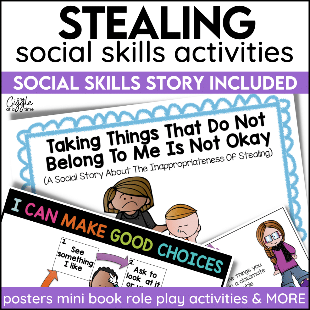 Stealing Social Story Social Skills & Behavior Management Activities ...