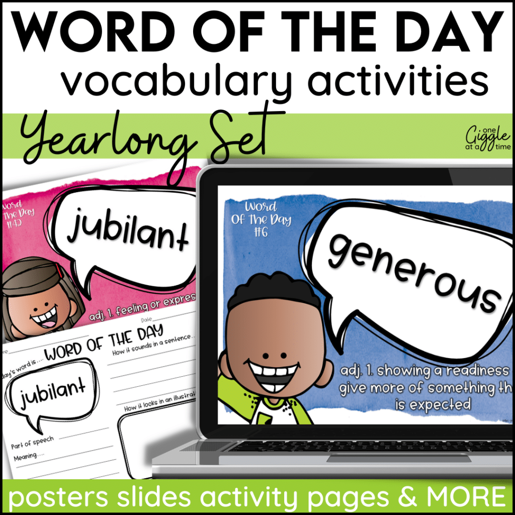 Word Of The Day Academic Vocabulary Building Activities For Kids Grades ...