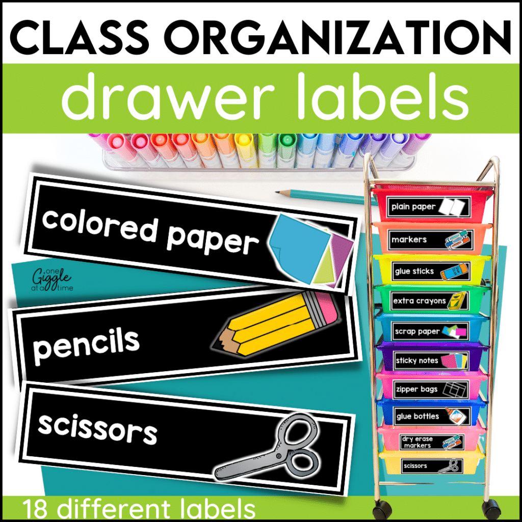 rolling cart drawer organization labels