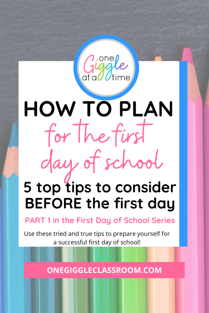 plan for the first day of school