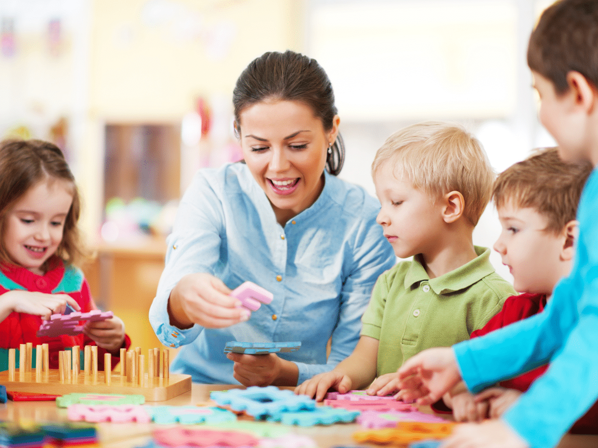 teacher participating with students with an open mind