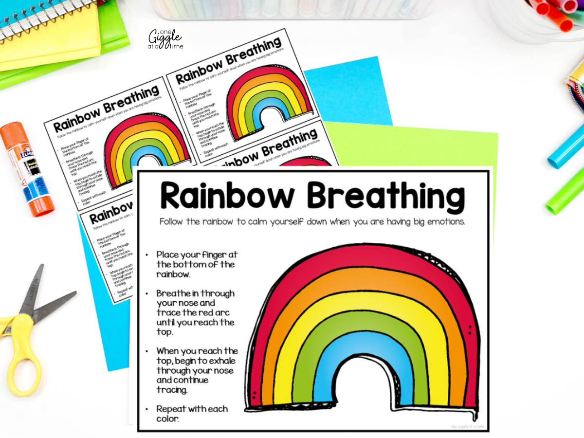 rainbow breathing calming technique for students