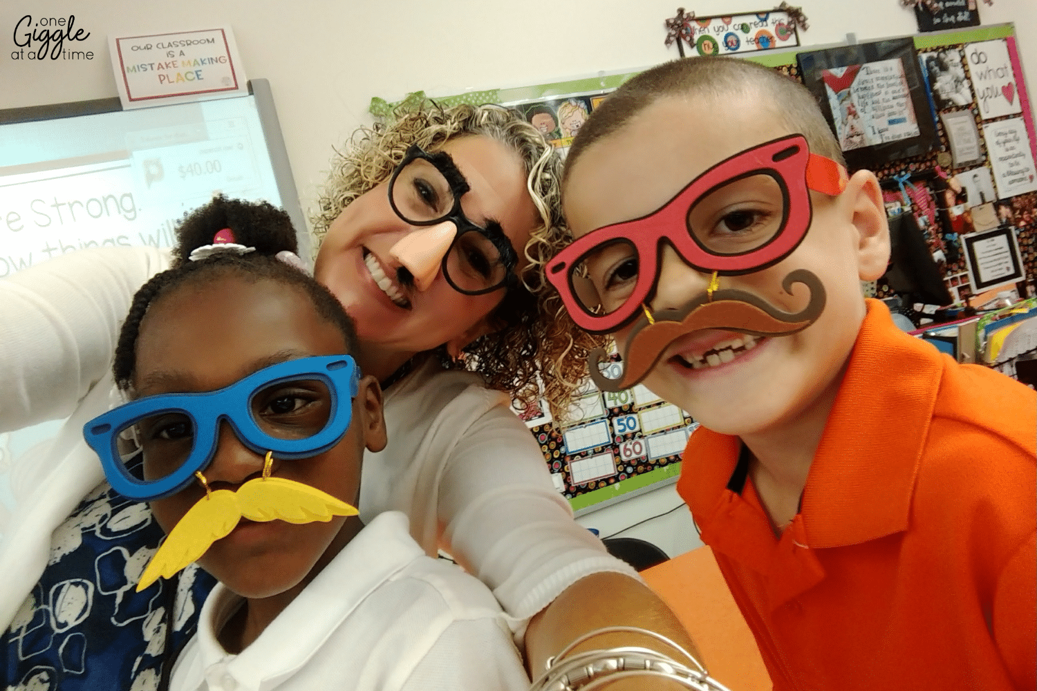 teacher being silly with her students