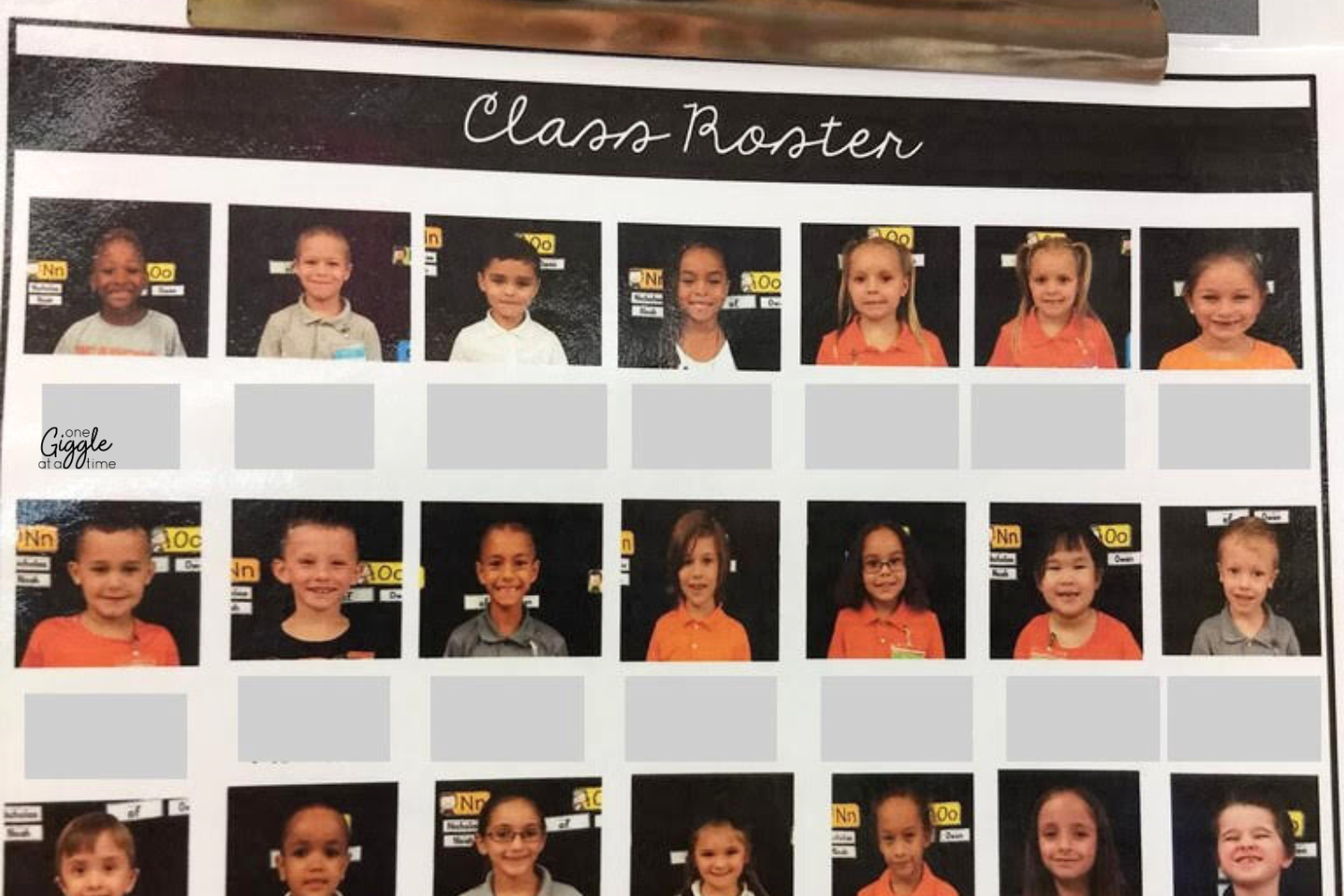 class roster with pictures for a substitute teacher